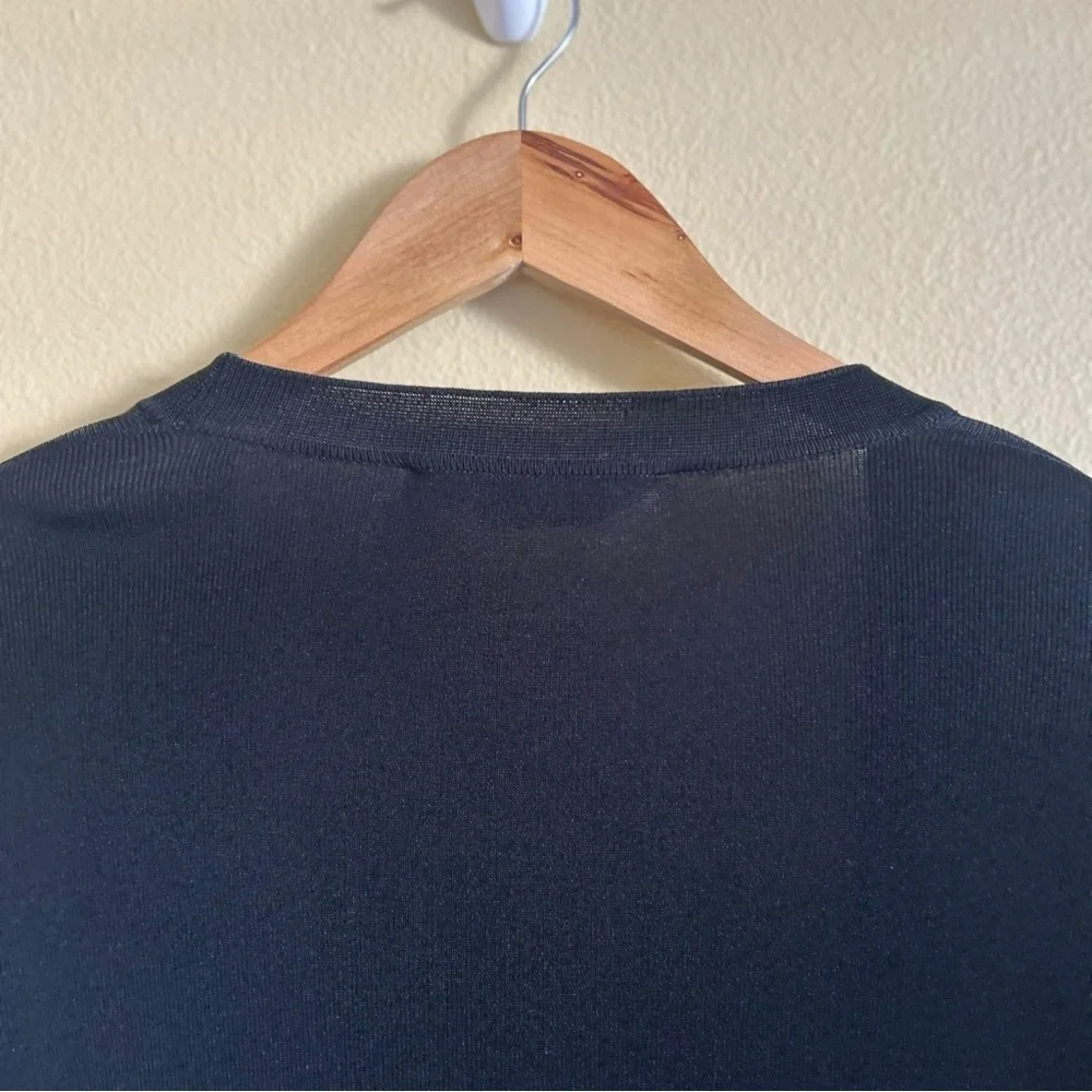 Misook Cardigan Sweater Knit Liquid Black Open Front Minimalist Plus Size 1X - Picture 10 of 14